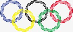 线条奥运五环素材
