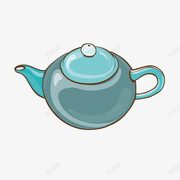 彩色茶壶矢量图ai免抠素材_88icon https://88icon.com 彩色茶壶 茶 茶杯 茶杯矢量图下载 食物 矢量图