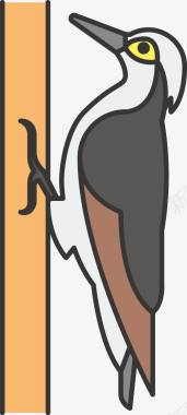 禽类啄木鸟图标图标