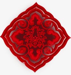 中秋节红色立体花纹包装素材