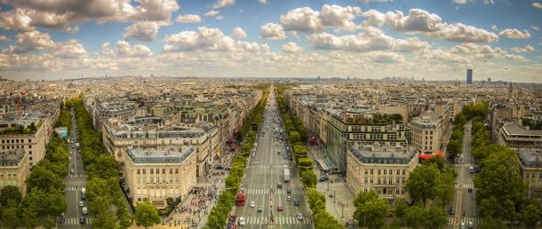 国际化巴黎城市景观背景