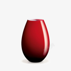 红色陶瓷花瓶装饰素材