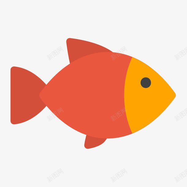红色小鱼png免抠素材_88icon https://88icon.com 一条 卡通 小鱼 手绘 眼睛 简图 红色 黄色 黑色
