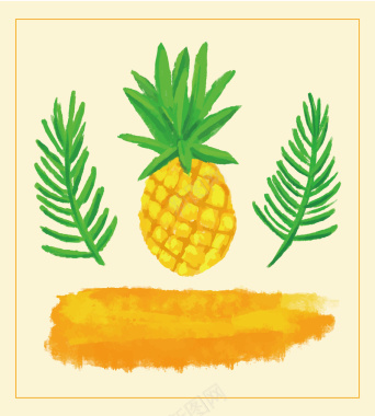 菠萝海报背景矢量图背景