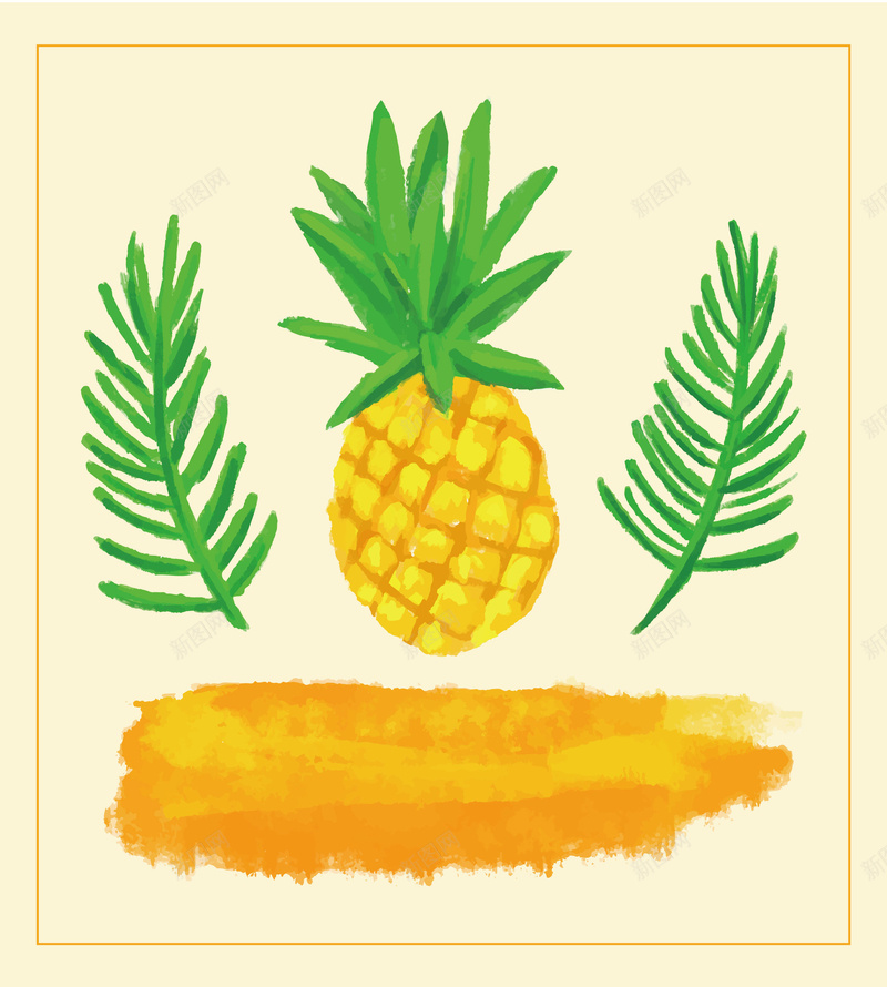 菠萝海报背景矢量图ai设计背景_88icon https://88icon.com 卡通 手绘 新鲜 水果 水果海报 水果素材 海报 背景 菠萝 黄色 矢量图