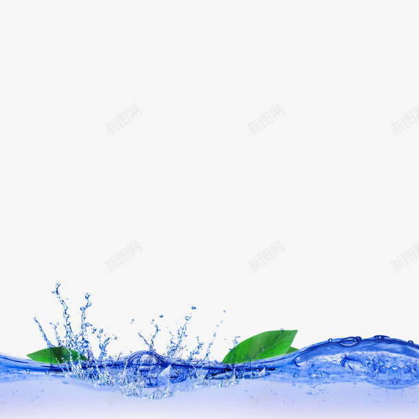 蓝色清新水流树叶装饰图案png免抠素材_88icon https://88icon.com 免抠PNG 树叶 树林 清新 蓝色 装饰图案