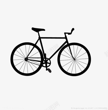 黑色自行车手绘图标图标