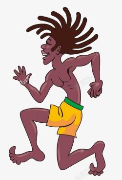 卡通跳舞非洲人素材