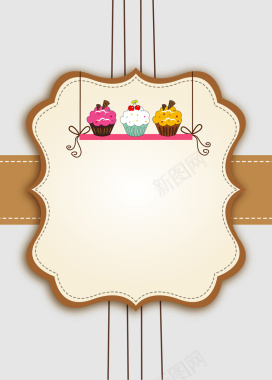 儿童生日可爱蛋糕海报背景矢量图背景