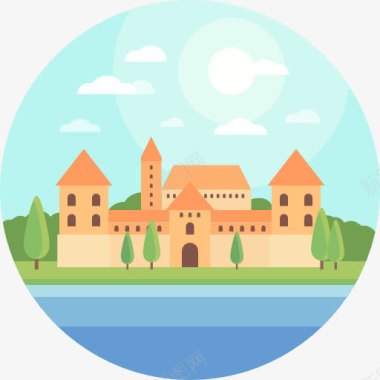 旋转城堡城堡图标图标