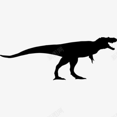 扁平化恐龙侧视图惧龙恐龙形状图标图标