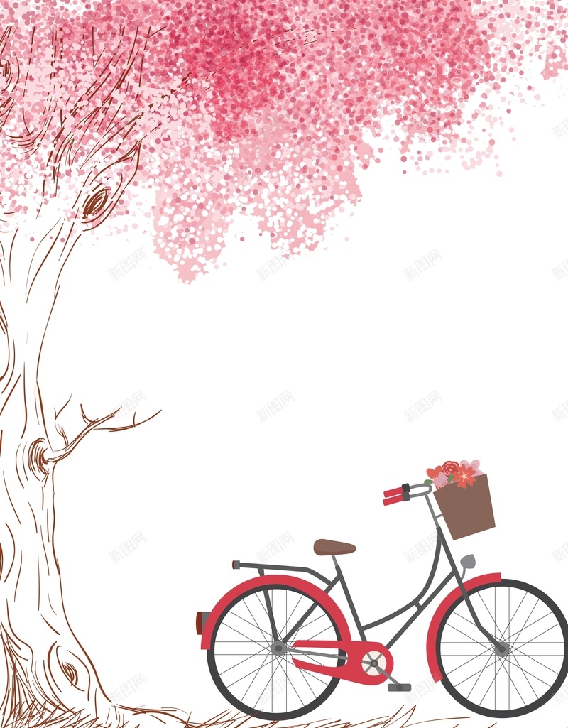 红色树下的自行车背景矢量图ai设计背景_88icon https://88icon.com AI 树叶 树木 浪漫 海报 温暖 矢量素材 背景 自行车 高清背景设计图 矢量图