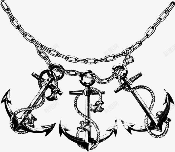 铁链船锚png免抠素材_88icon https://88icon.com 卡通 手绘 简图 简笔 素描 船锚 船锚铁链 铁链 黑色