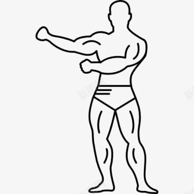 体操运动员的肌肉强健全身观图标图标
