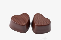 两块心形巧克力甜食素材
