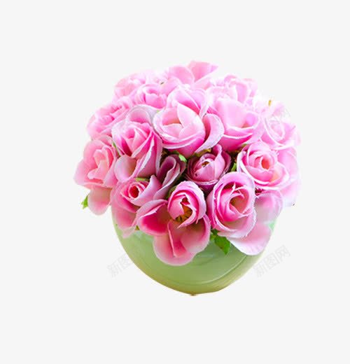 粉色瓶装花png免抠素材_88icon https://88icon.com 粉色瓶装花 粉色花朵 花瓶 花簇