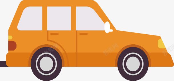 复古小轿车插画图标图标