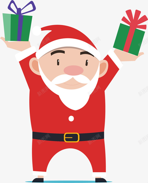 举着圣诞礼物圣诞老人矢量图ai免抠素材_88icon https://88icon.com 举着礼物 圣诞老人 圣诞节 圣诞节快乐 矢量png 送礼物 矢量图