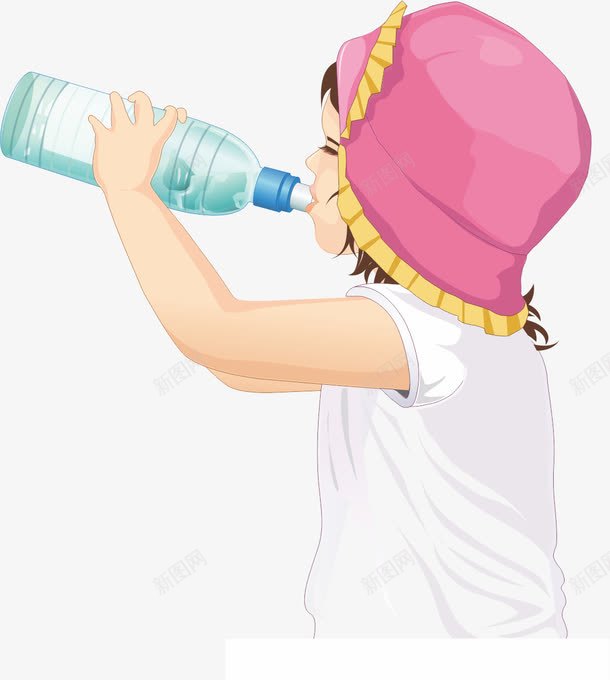 喝水的小女孩png免抠素材_88icon https://88icon.com 卡通 喝水的人 女孩 小女孩 水瓶