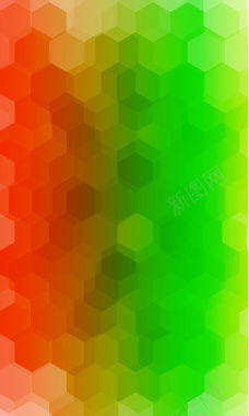 炫彩层叠混合彩虹色渐变几何蜂窝形背景矢量图背景