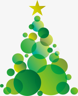 绿色圆圈圣诞树矢量图素材