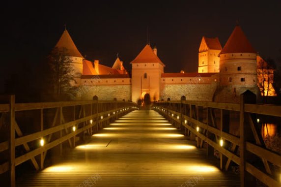 城堡夜景背景背景
