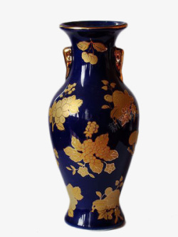 蓝色景泰蓝陶瓷花瓶素材