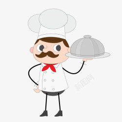 卡通烹饪中的男厨师矢量图素材