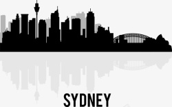 澳大利亚悉尼剪影矢量图素材