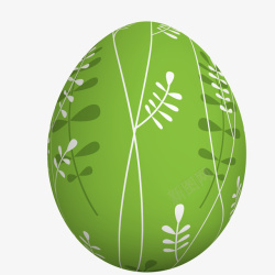 手绘绿色植物复活节彩蛋矢量图素材
