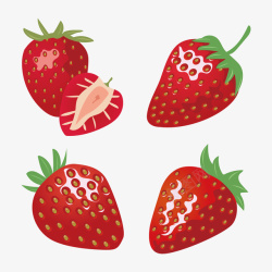 手绘草莓失量图矢量图素材