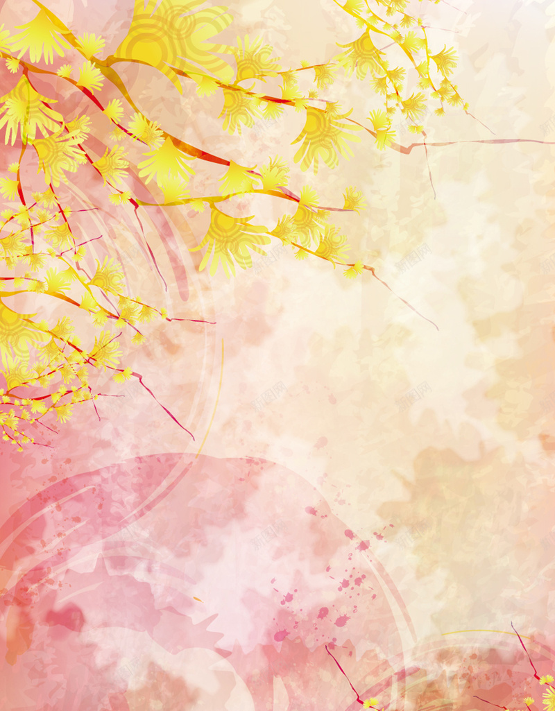 黄色水彩手绘时尚花卉海报背景矢量图ai设计背景_88icon https://88icon.com 手绘 时尚 晕染 水彩 海报 渲染 背景 花卉 黄色 矢量图