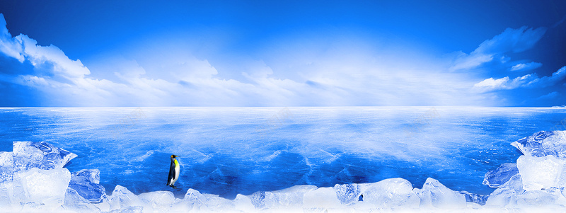 蓝色冰川背景背景