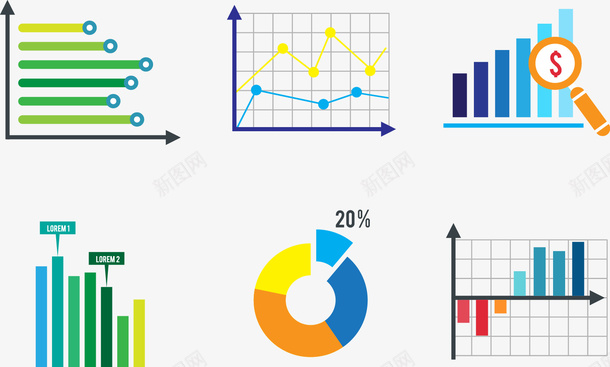 商务时间轴商务简单数据统计图标矢量图图标