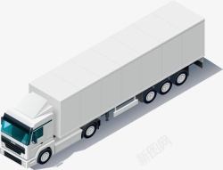 货柜车白色立体货柜车矢量图图标高清图片