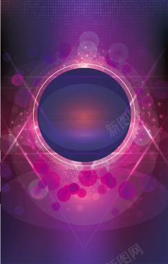 紫色圆盘上照射的光线背景矢量图背景