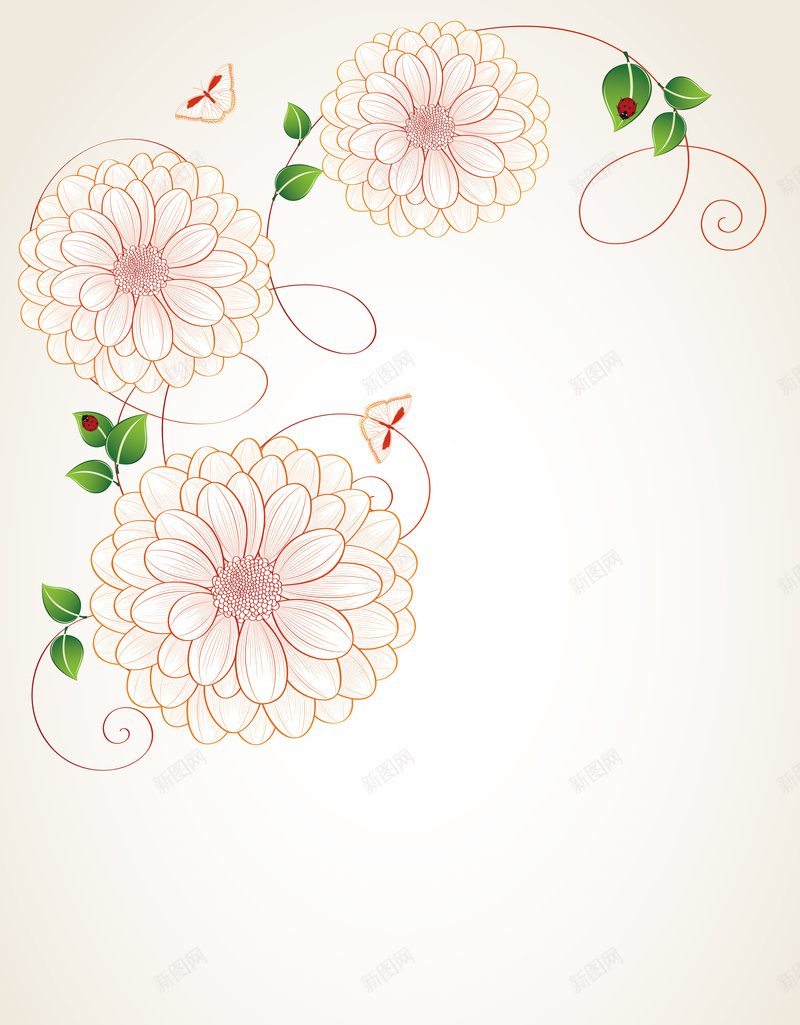 花朵线条插画浪漫海报背景矢量图ai设计背景_88icon https://88icon.com 几何 小清新 开心 插画 文艺 植物 浪漫 海报 矢量 素材 纹理 线条 背景 花朵 花纹 装饰 雅致 矢量图