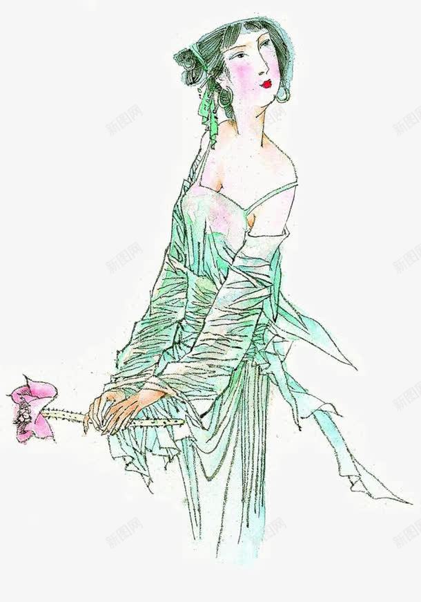 宫女图png免抠素材_88icon https://88icon.com 中国人物画 中国画 人物肖像 典雅女子 写意仕女 古代女子 唐朝宫女 唐朝美女 唐朝胖美人