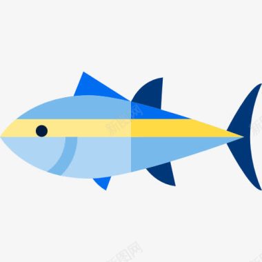 水彩绘动物金枪鱼图标图标