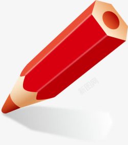 创意合成渐变质感红色的铅笔素材