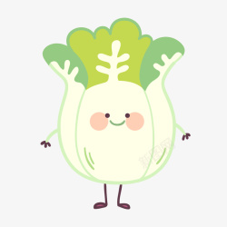 白菜白色绿色健康蔬菜矢量图素材