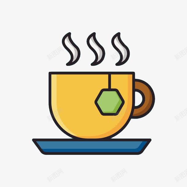 手绘茶饮料png免抠素材_88icon https://88icon.com 无纺布 热气 茶 茶包 茶饮料 袋泡茶 黄色