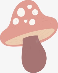 水彩创意粉色蘑菇素材