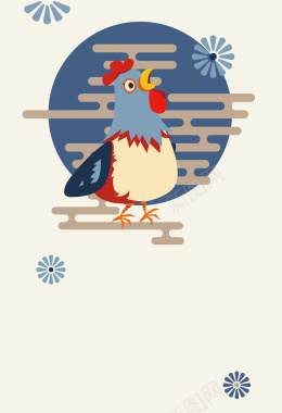 新年中国年生肖鸡海报背景矢量图背景