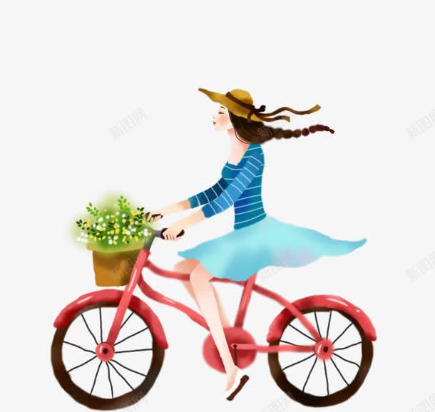 卡通骑自行车女孩png免抠素材_88icon https://88icon.com 卡通 女孩 骑自行车