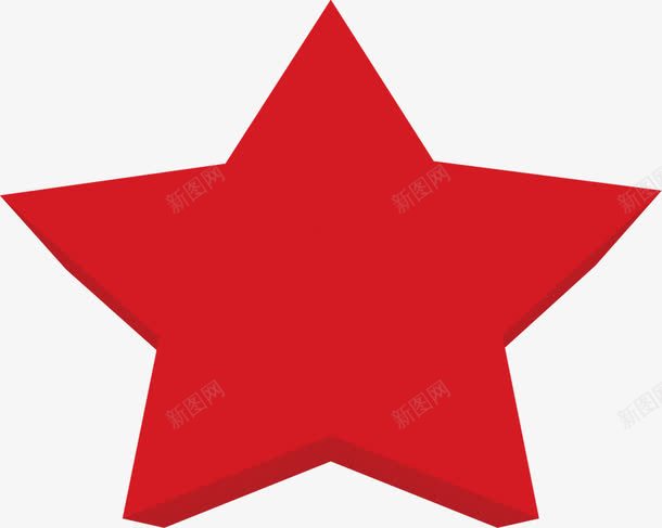 红色五角星立体感创意几何形状png免抠素材_88icon https://88icon.com 五角星 几何 创意 形状 立体感 红色