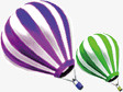 紫色绿色热气球素材