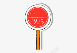站牌图标卡通红色公交站牌图标高清图片