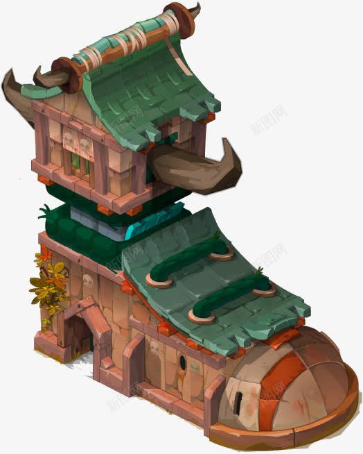 绿色中国风建筑装饰图案png设计背景_88icon https://88icon.com 中国风 免抠PNG 建筑 绿色 装饰图案