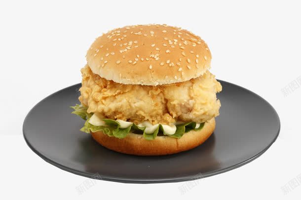 川辣鸡堡png免抠素材_88icon https://88icon.com 快餐 沙拉酱 炸鸡 生菜 鸡腿堡